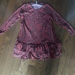 Red Ruffled High-Low Sweater Dress